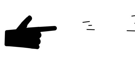 animación de arma de dedo 4k. concepto de broma tonta o juegos de guerra para niños