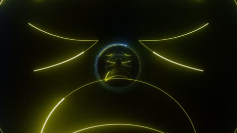 fondo de neón de emoji triste, animación, bucle