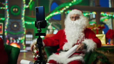 santa claus on a virtual christmas video call