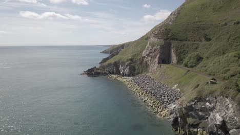 coastal cliff and train track in wicklow