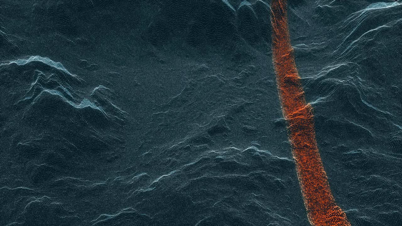 Glow digital landscape. Technology Concept. Interface element