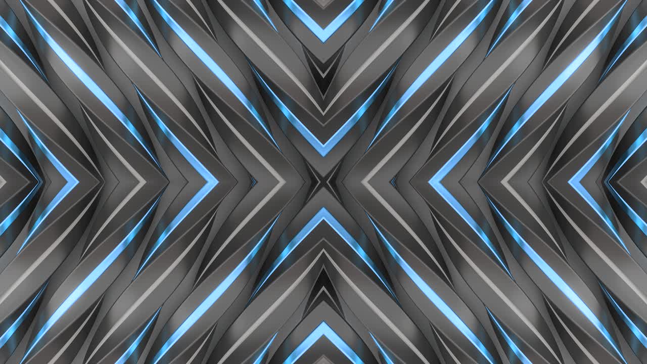 paneles metálicos futuristas abstractos con iluminación azul