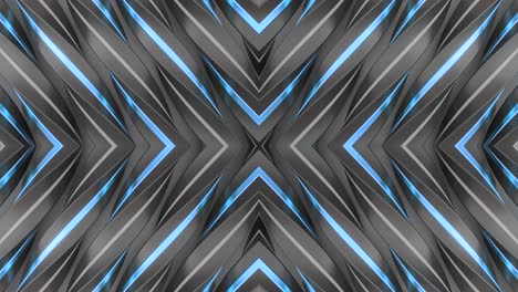 abstract futuristic metal panels with blue lighting