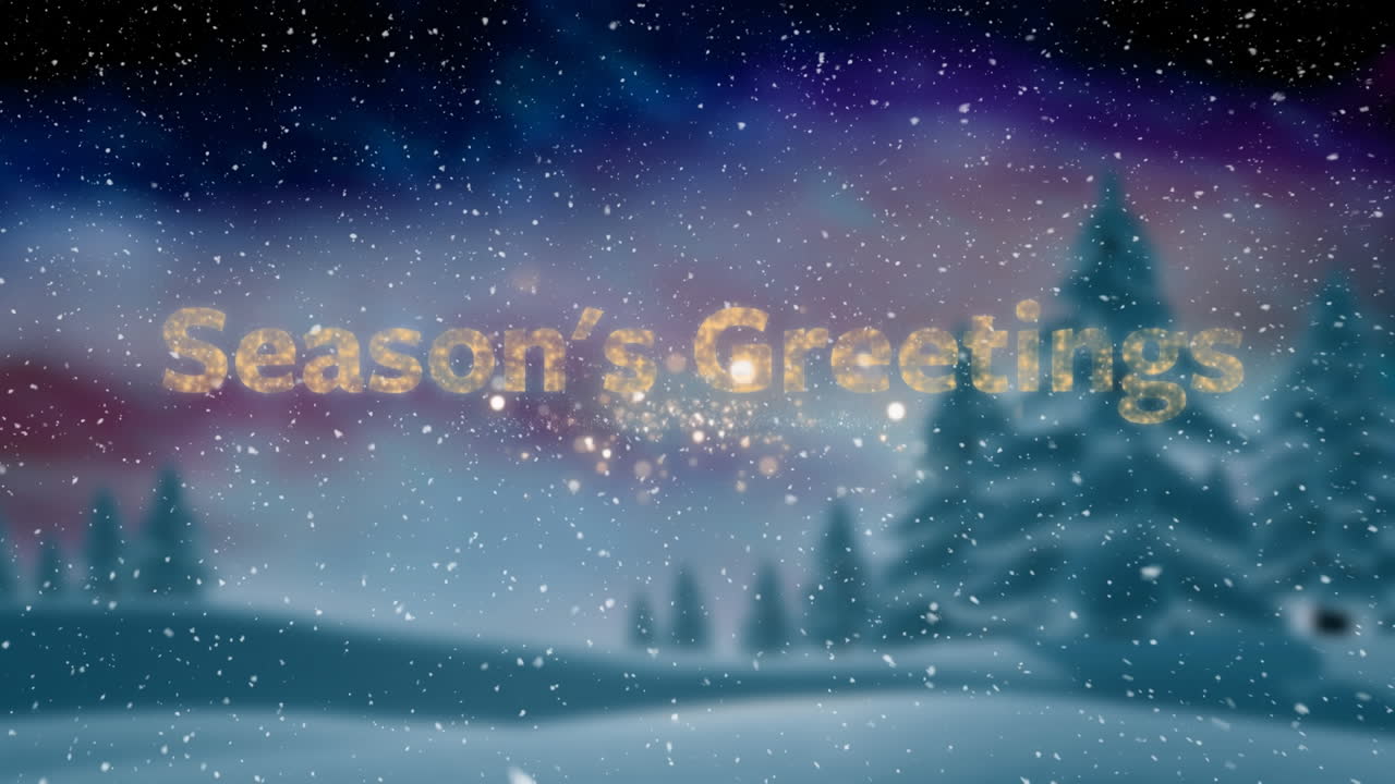 계절 인사 문자 불꽃놀이가 폭발하는 눈 겨울 풍경에 떨어지는