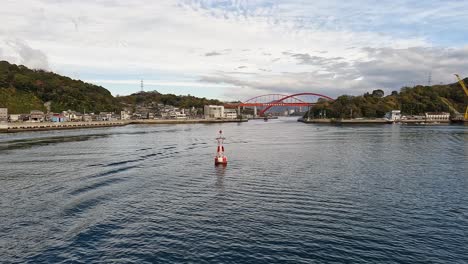 view over kure and the famous ondo bridge in the distance