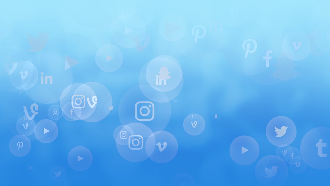 Icone social su sfondo a rete
