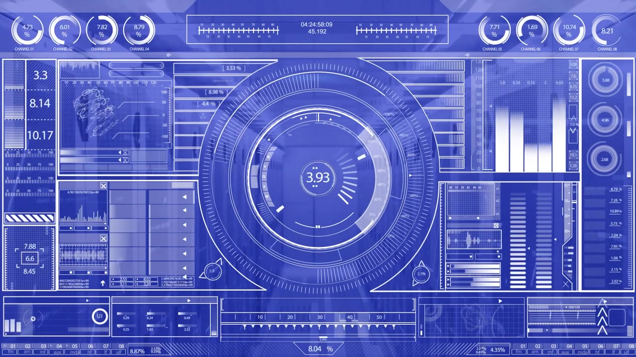 Animation of scope, statistics and data processing over computer servers