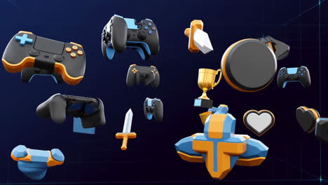 collection of gaming icons and elements
