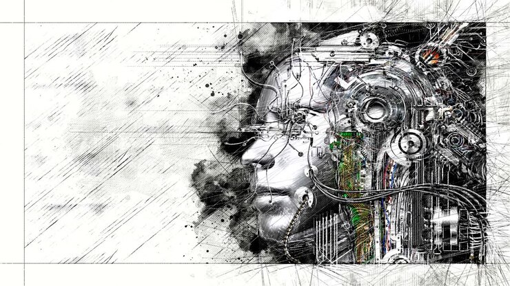 Digital Animation of an artistic Cyborg Sketch