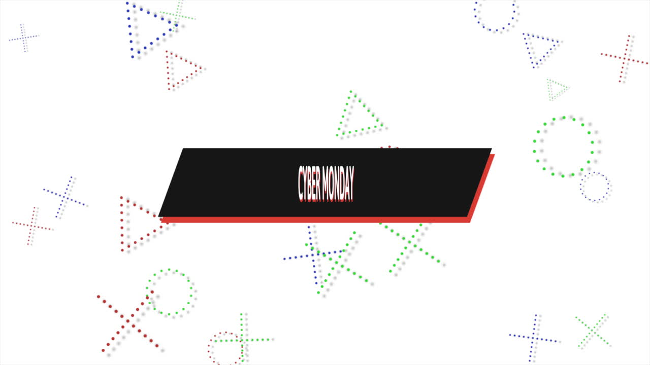 cyber lunes texto con el patrón de memphis