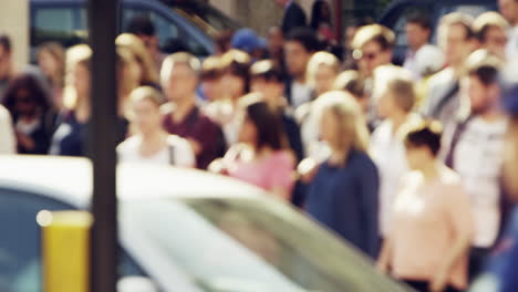 group of people on their morning commute through