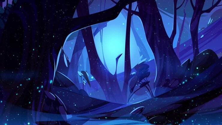el bosque nocturno brillante