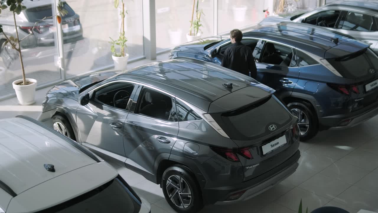 Hyundai Tucson Cars in Dealership Showroom