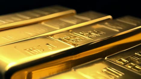 gold bars close up