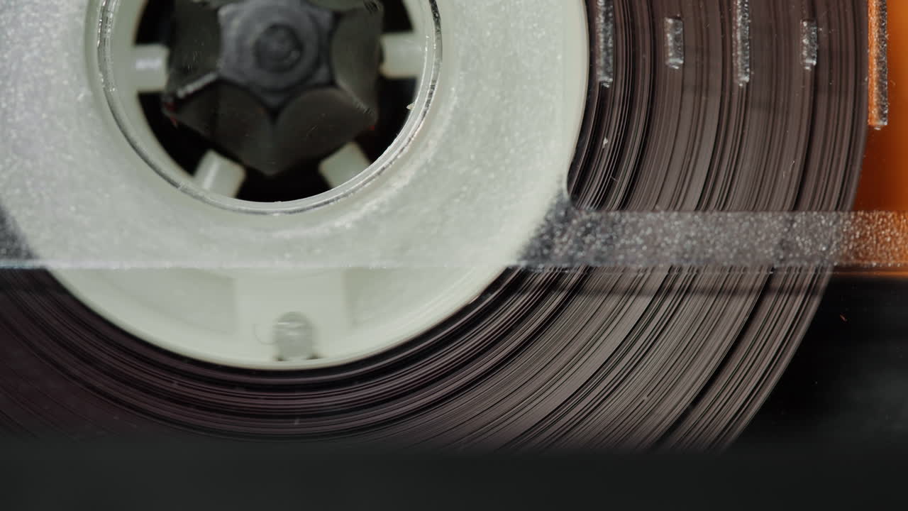 카세트 테이프의 클로즈업