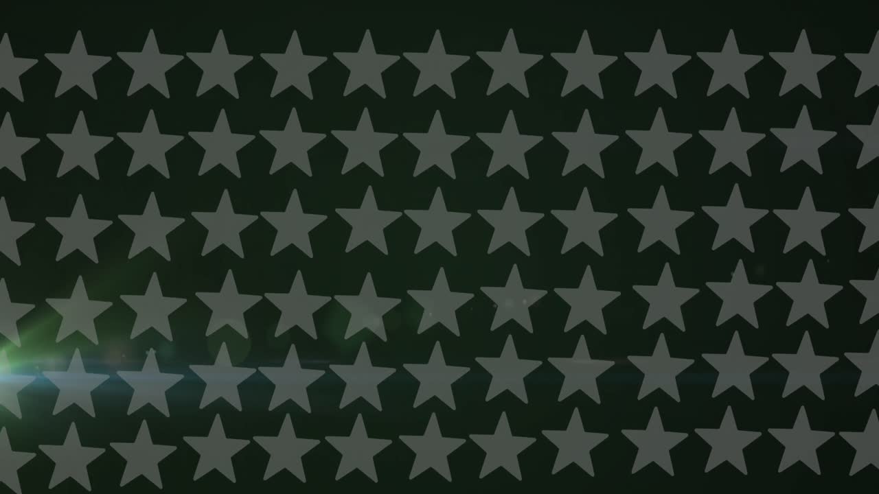 Animation of grey stars over black background with light