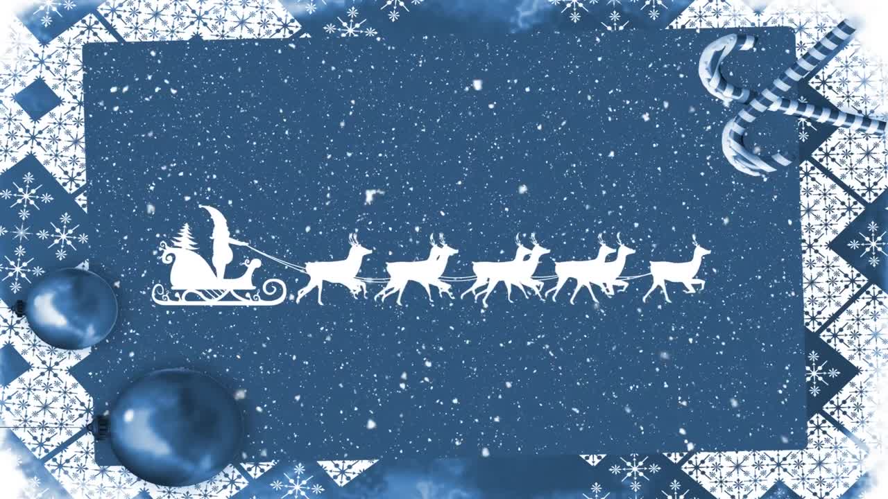 santa claus en trineo tirado por renos