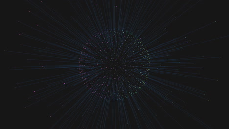 futuristic sphere with neon lines and glitters on black gradient 5