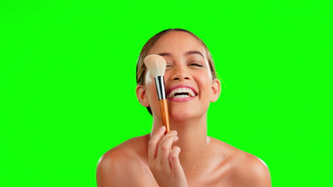 Grüner-Bildschirm,-Make-up-Pinsel