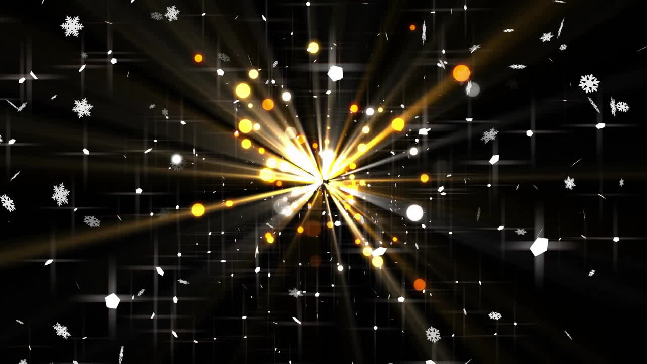 검은 바탕에 폭발하는 불꽃놀이의 애니메이션