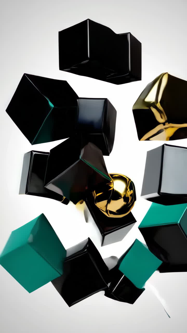 Dynamic Abstract Composition of Floating Geometric Shapes