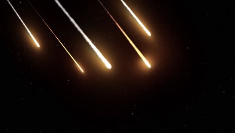 meteor shower in space