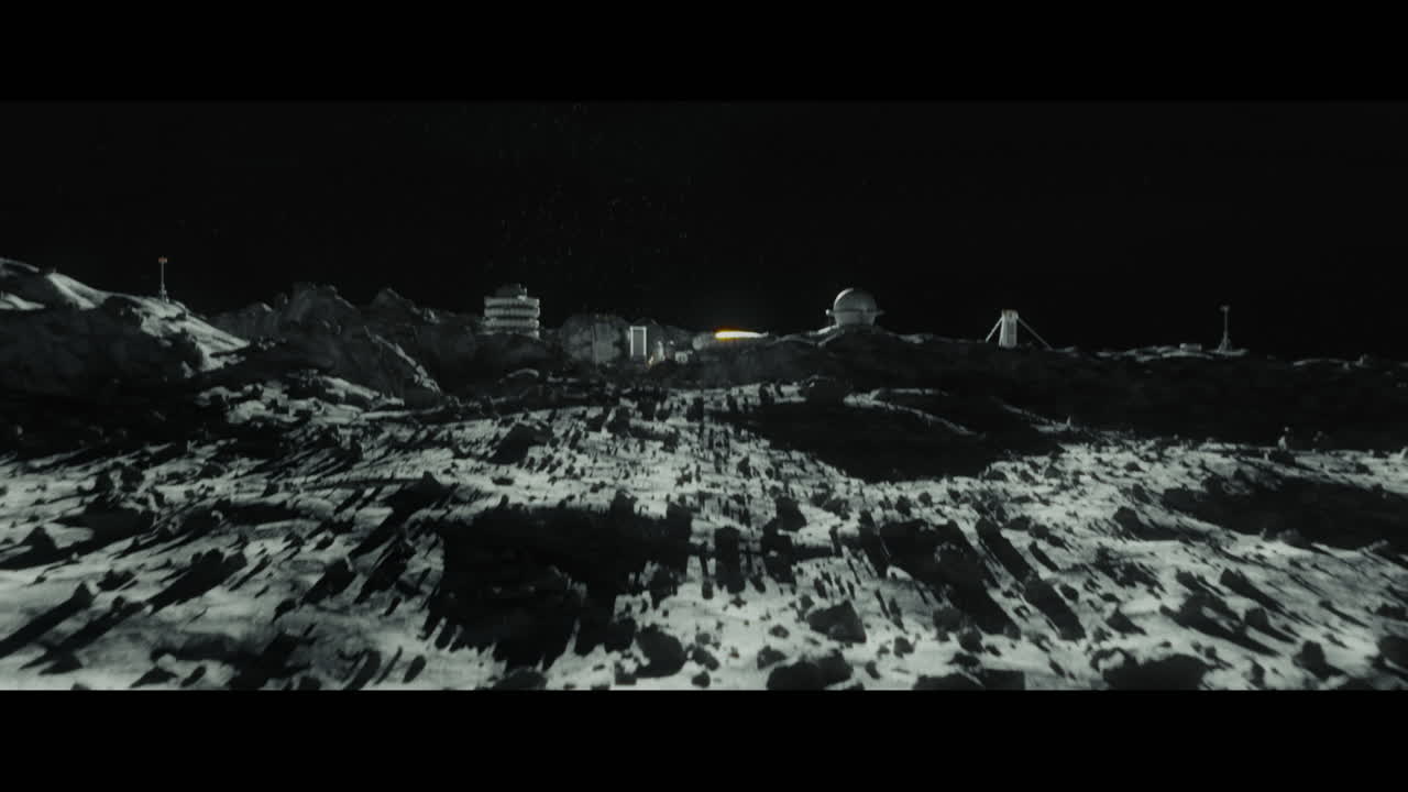 Moon surface with a lunar base