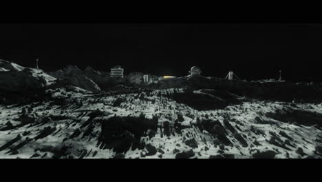 moon surface with a lunar base