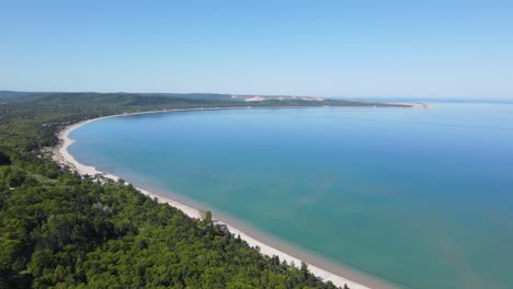 sleeping bear bay, with sleeping bear dunes in the distance