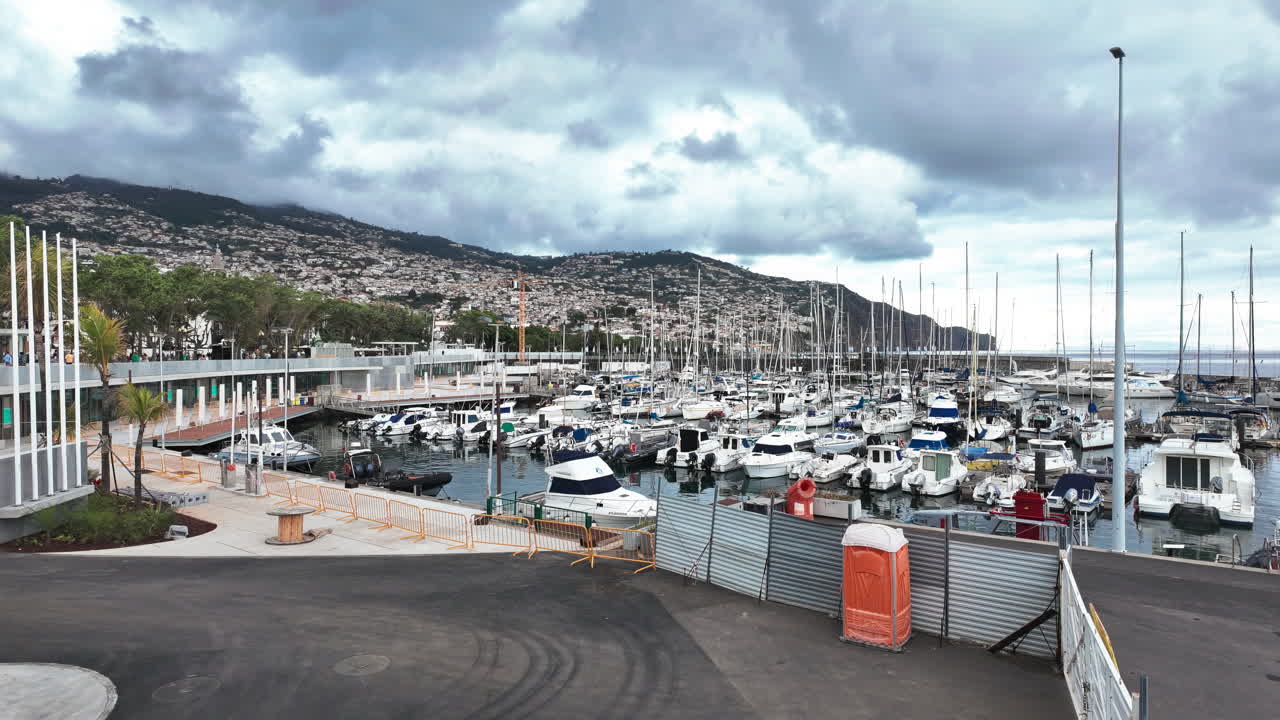Funchal marina timelapse, Madeira Island, Portugal