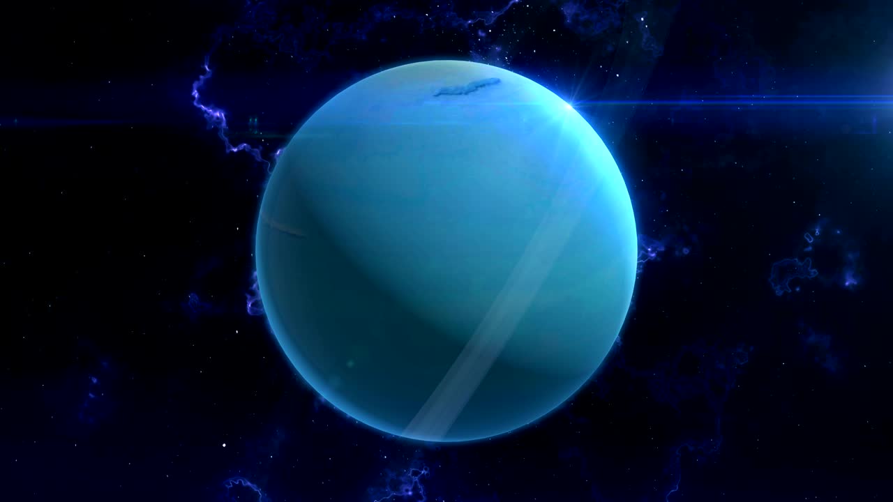 우라누스는 우주에서 드러납니다.