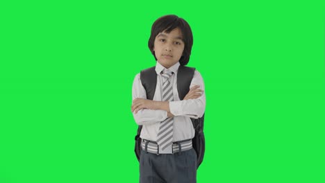 Confident-Indian-school-boy-standing-crossed-hands-Green-screen