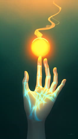 mystical hand and energy orb