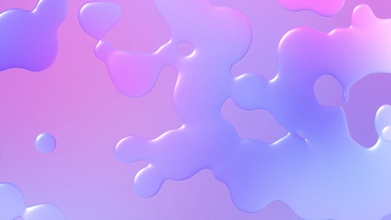 Abstract pink and blue liquid bubbles with glow pastel gradient colors. Animated looped background