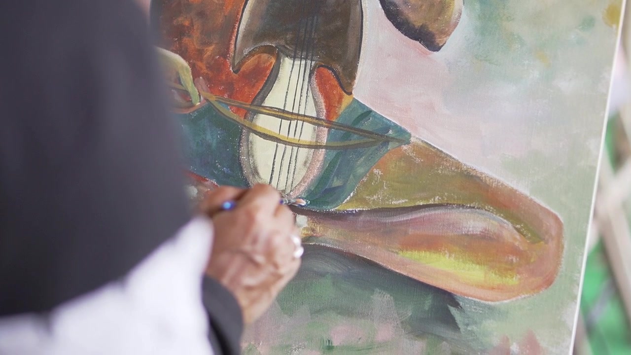 Melhor Artista, Pintor pintando, um homem tocando Violino