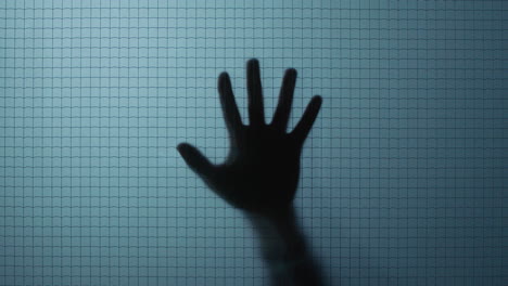 mano espeluznante en la ventana persona atrapada muerte misteriosa concepto de asesinato