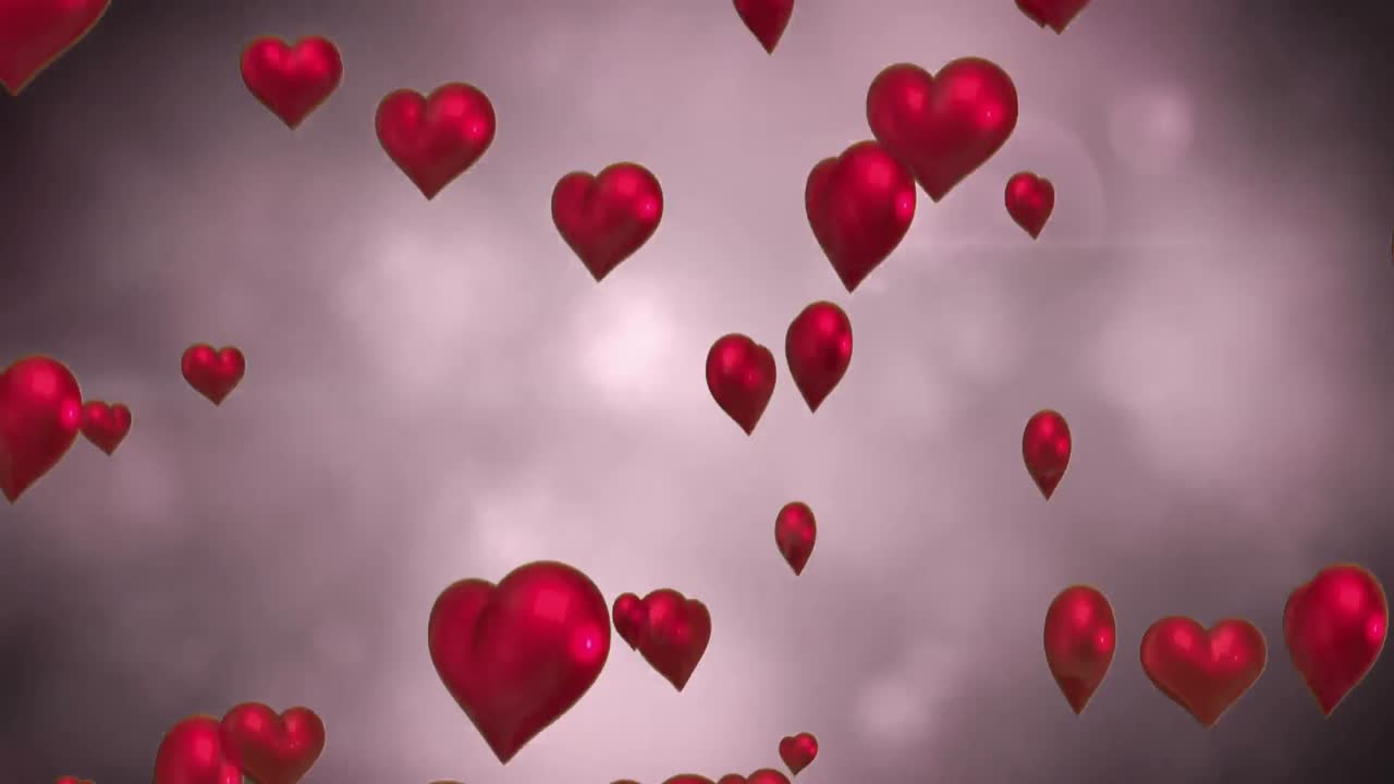 globos de corazones flotantes