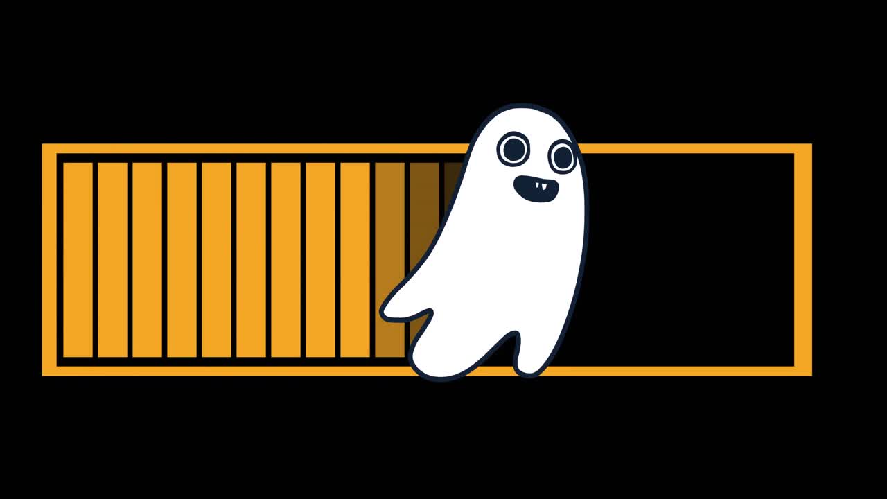 Premium stock video - Animation of loading bar with ghost over black ...