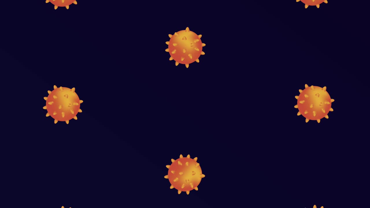 partículas de covid-19 con animación de partículas naranjas
