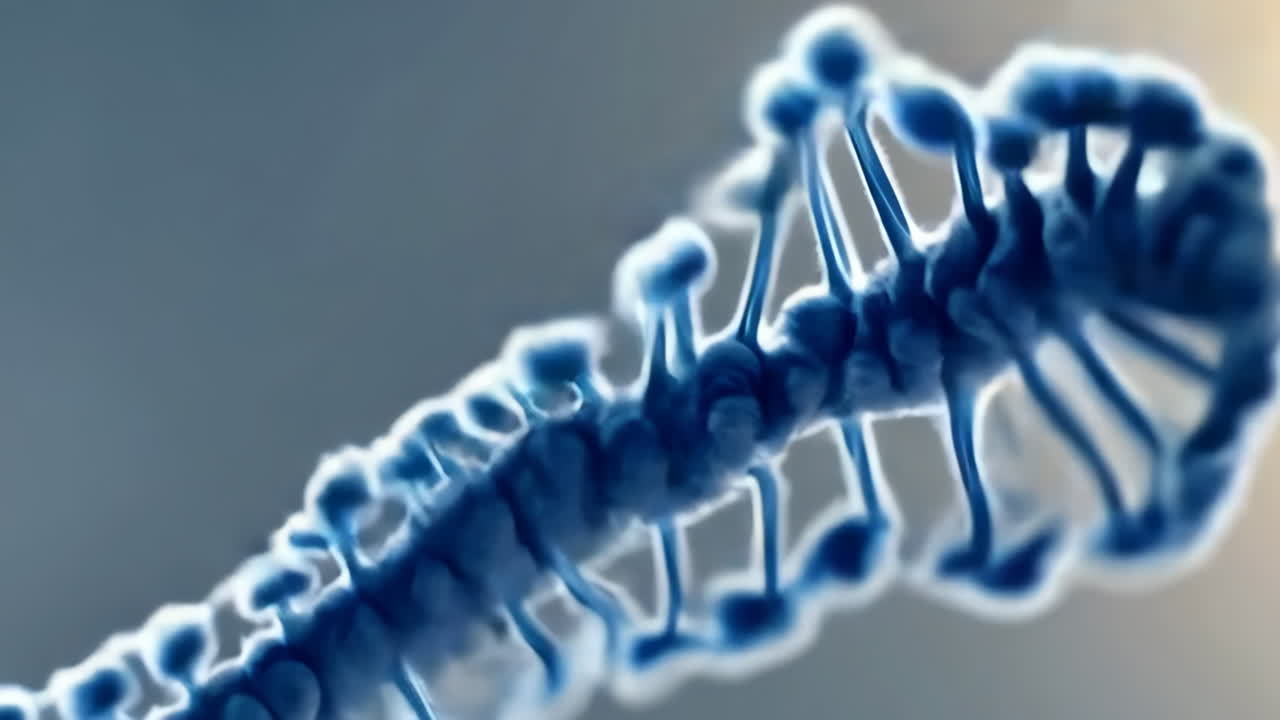 Abstract Blue DNA Helix Structure