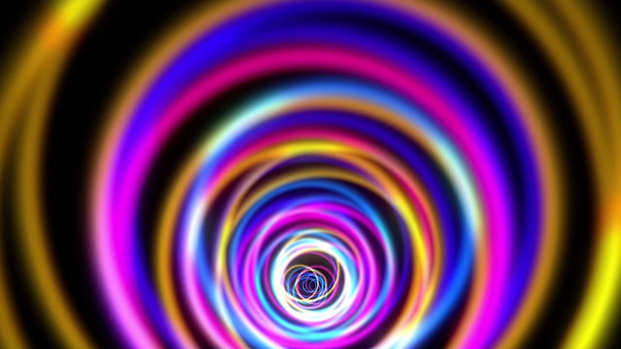 Circular warp loop that shines like a colorful pop neon