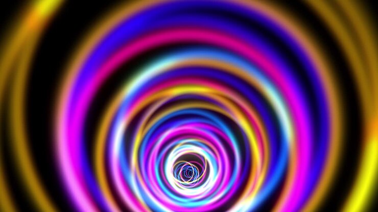 Loop de dobra circular que brilha como um néon pop colorido