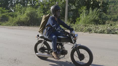 biker on the road, video in 4k