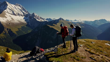 hikers in the alps