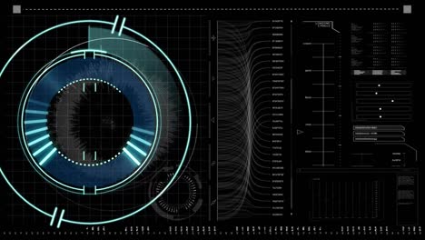 Animation of scope scanning and data processing on digital screen