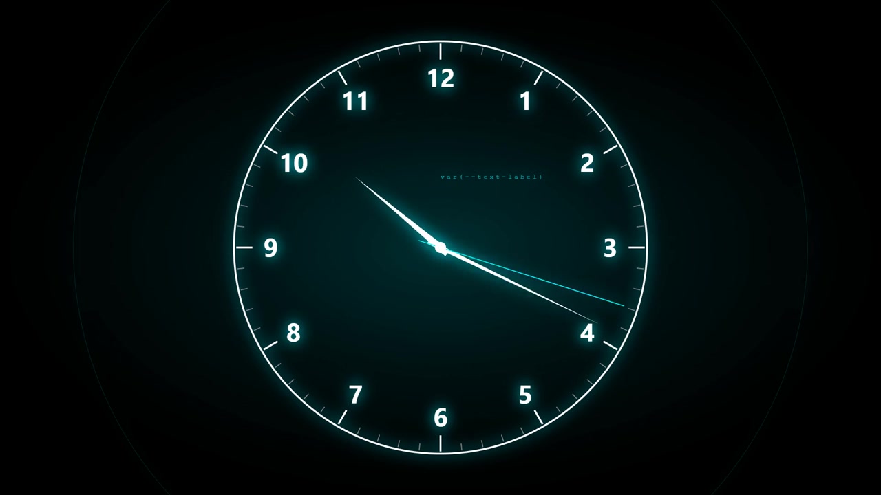 Digital Clock Face Counting Down Time on Dark Background