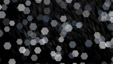 fondo relajante de hexágonos contra líneas borrosas flotando lentamente diagonalmente a través de la forma de la pantalla, gráfico de movimiento