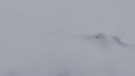 una toma en primera persona de un par de botas caminando sobre la nieve