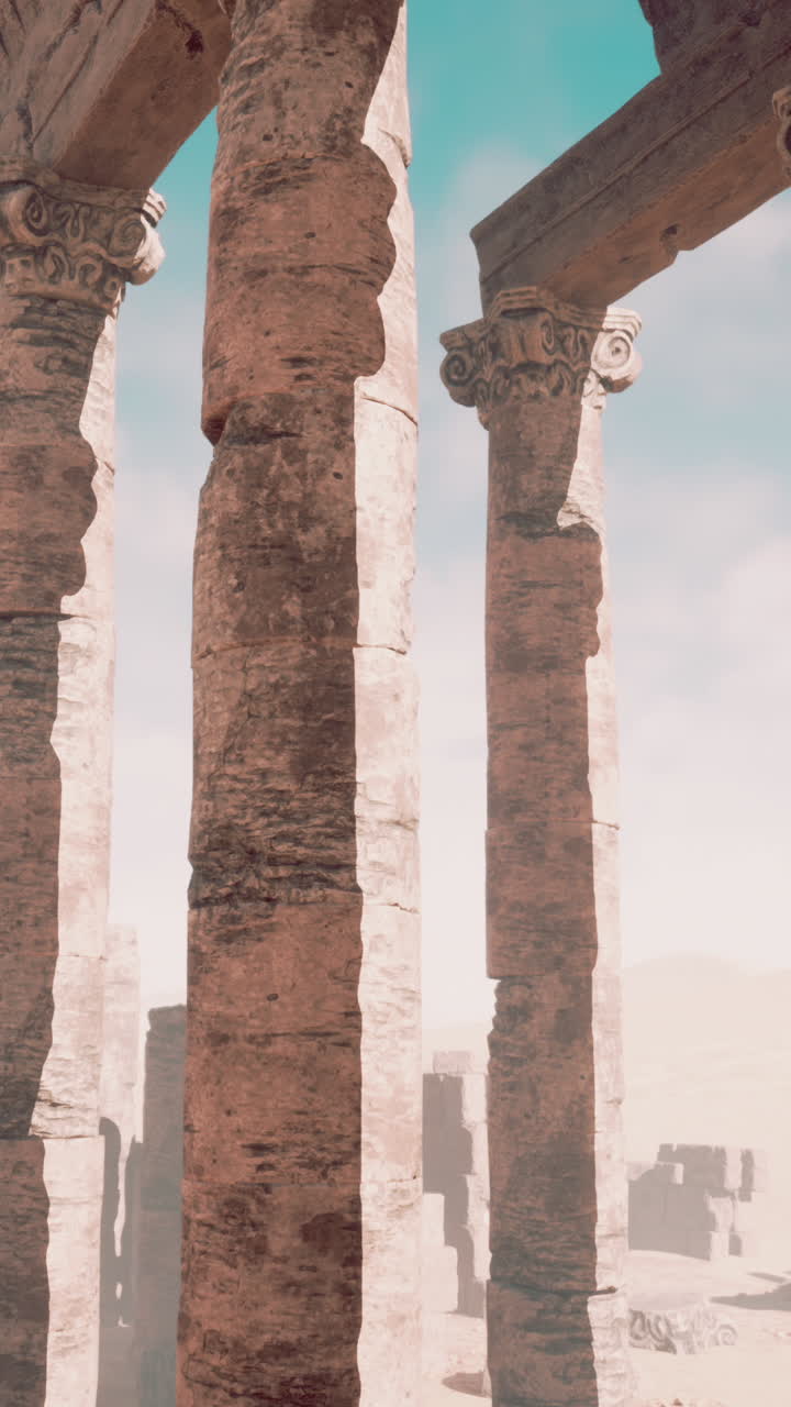 antiguas ruinas en un entorno desértico