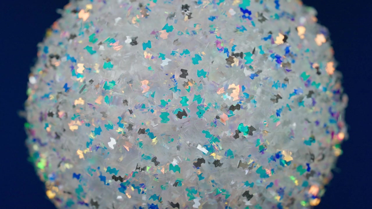 Macro Shot of Festive Iridescent Glitter Texture